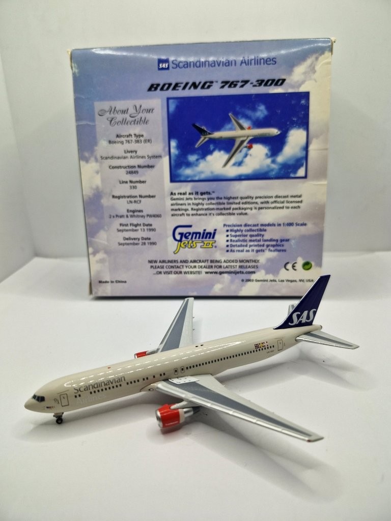Gemini Jets 1:400 SAS Scandinavian Airlines LN-RCF Boeing 767-300 - Image 3