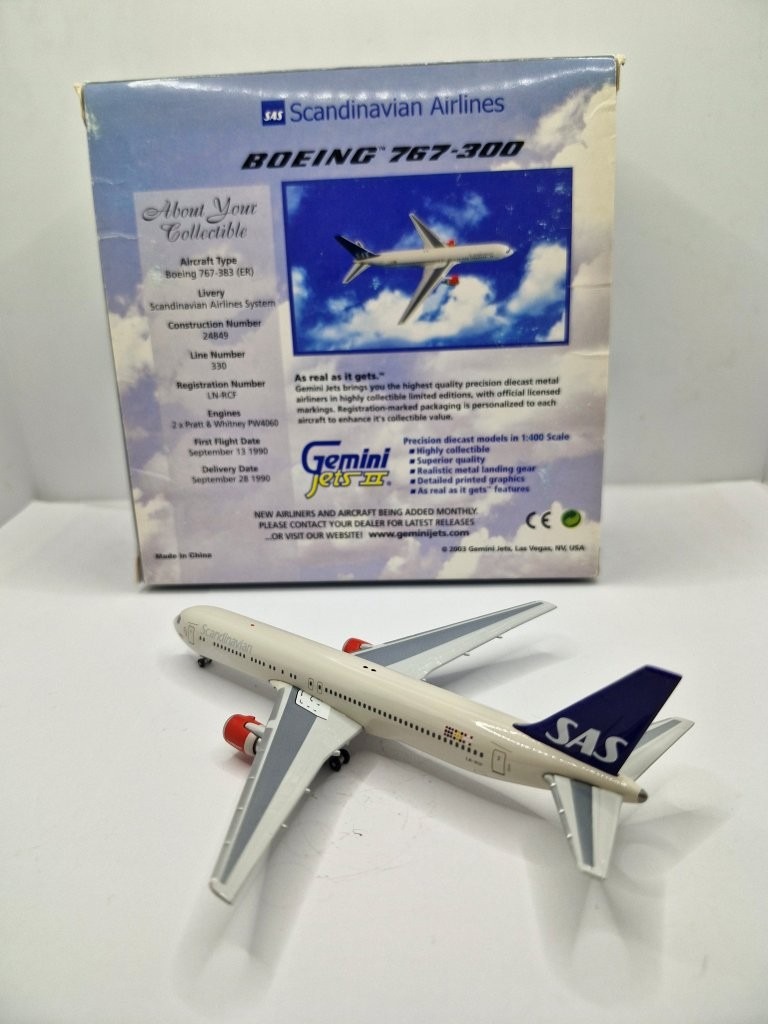Gemini Jets 1:400 SAS Scandinavian Airlines LN-RCF Boeing 767-300 - Image 4