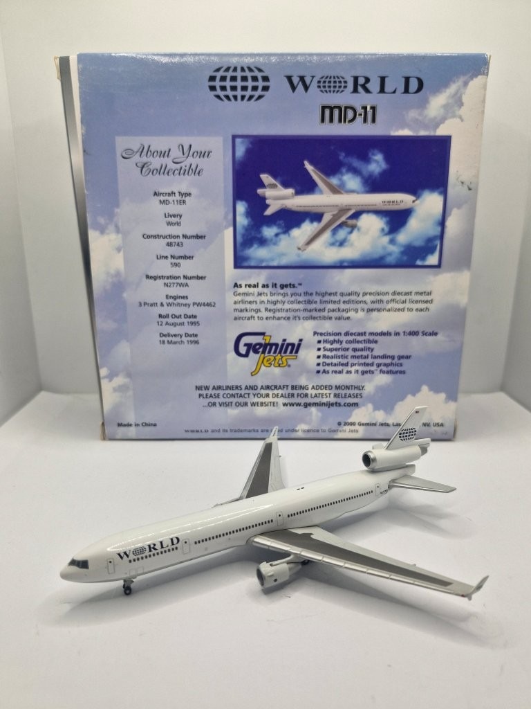 Gemini Jets 1:400 World Airways N277WA McDonnell Douglas MD-11 - Image 3
