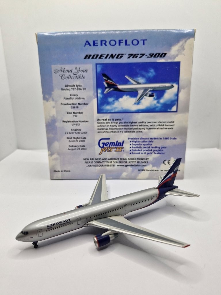 Gemini Jets 1:400 Aeroflot VP-BDI Boeing 767-300 - Image 3