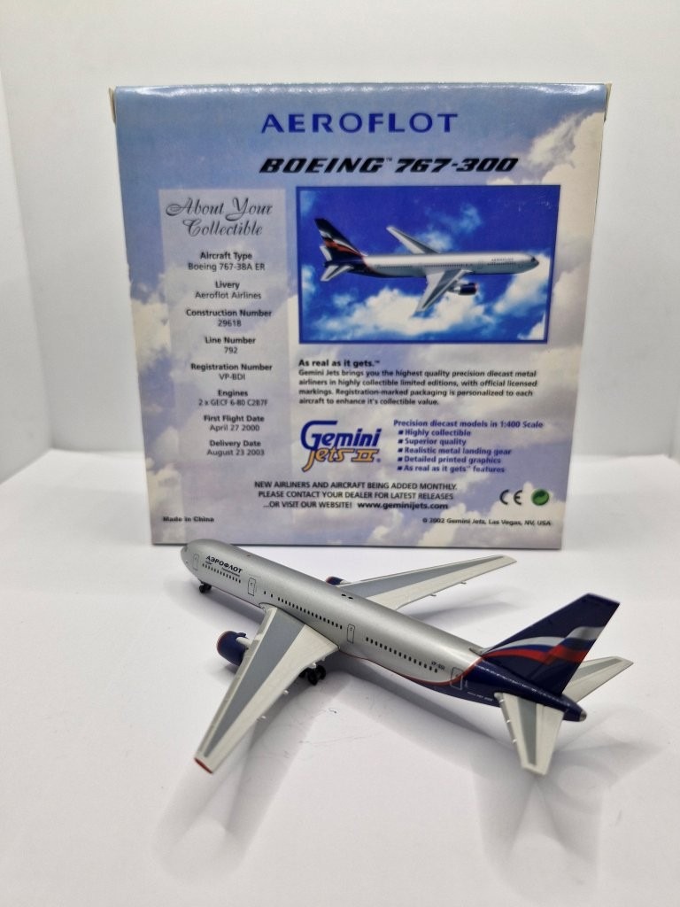 Gemini Jets 1:400 Aeroflot VP-BDI Boeing 767-300 - Image 4