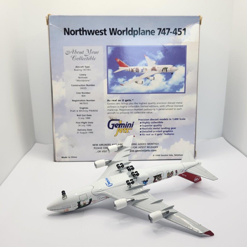 Gemini Jets 1:400 Northwest Airlines N670US Boeing 747-400