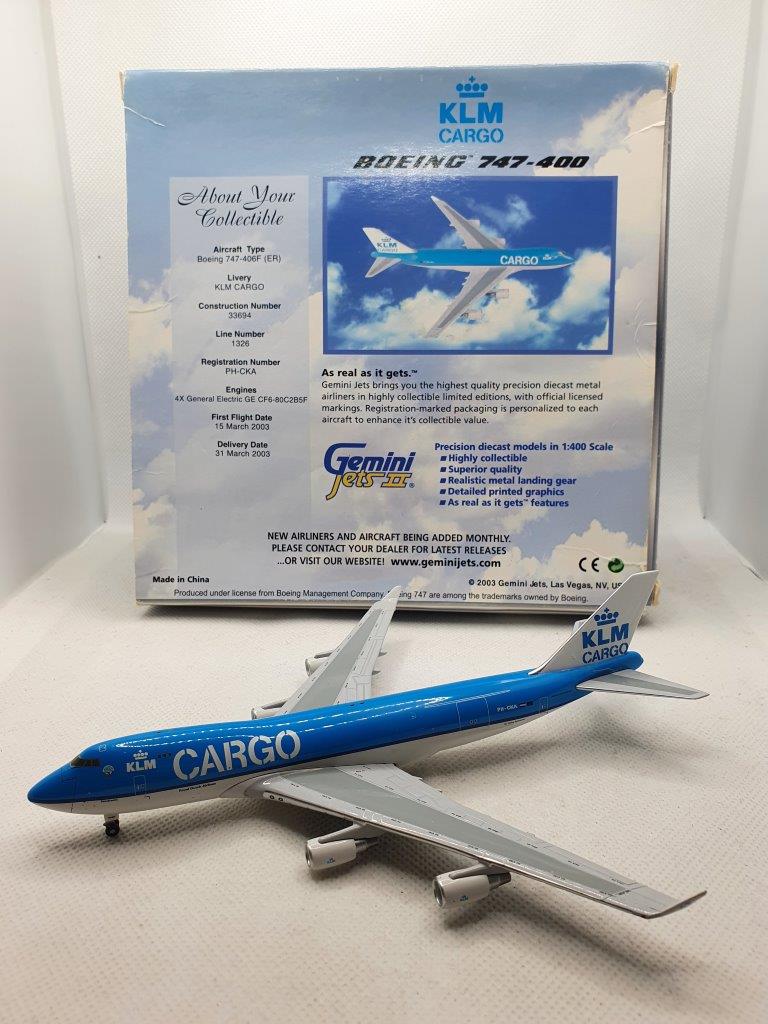Gemini Jets 1:400 KLM Royal Dutch Airlines Cargo PH-CKA Boeing 747