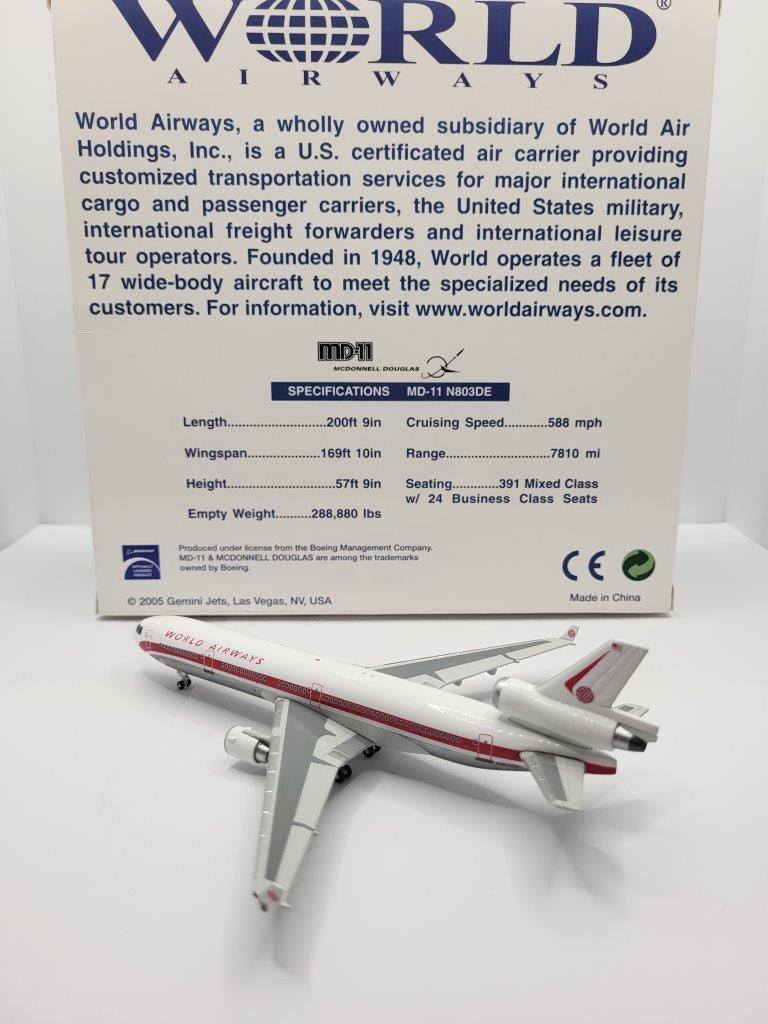 Gemini Jets 1:400 World Airways N803DE McDonnell Douglas MD-11
