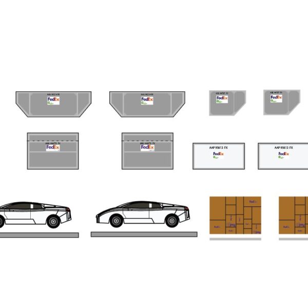 Fantasy Wings 1:400 Cargo Container & Vehicle Set "FedEx"