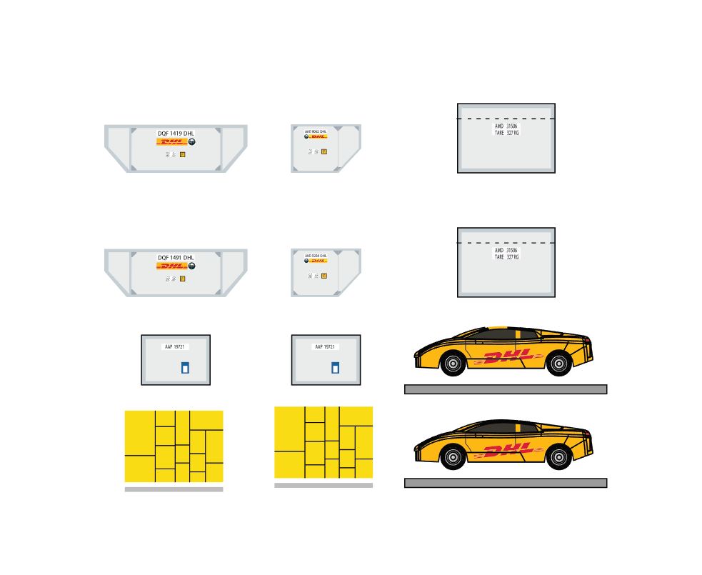 Fantasy Wings 1:400 Cargo Container & Vehicle Set "DHL"