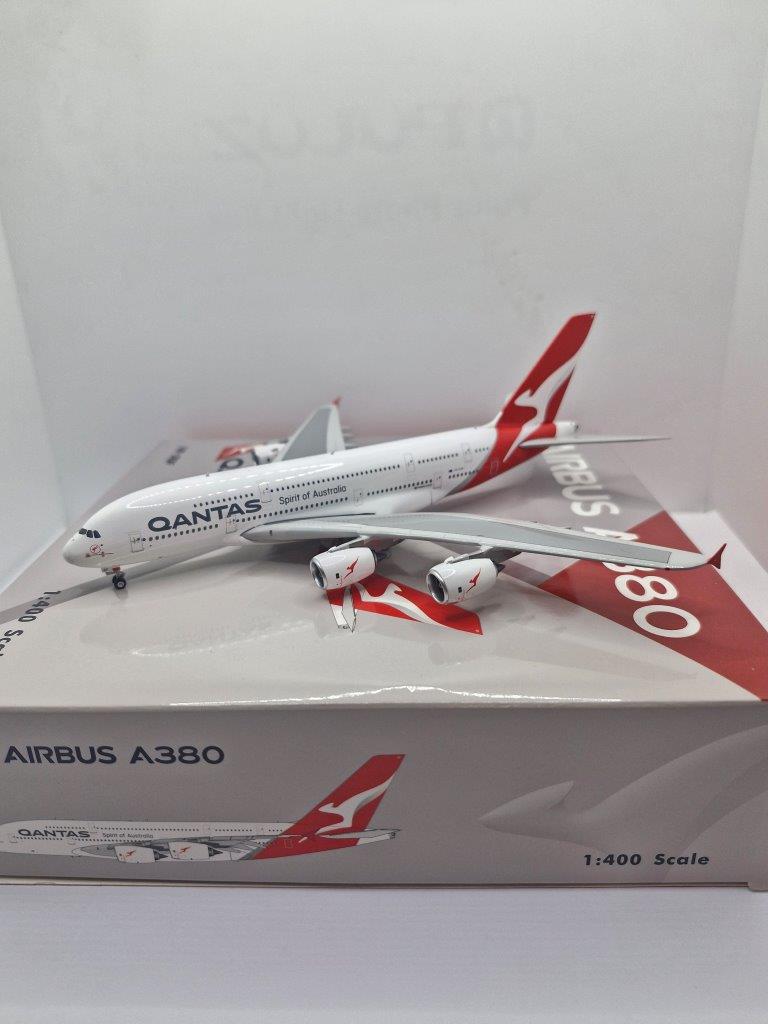 Modèle D'avion Airbus A380-800 Qantas VH-OQF échelle 1:200 Limox - Longueur ~36 Cm, Envergure ~40 Cm - Plastique Haute Qualité, Pré-monté