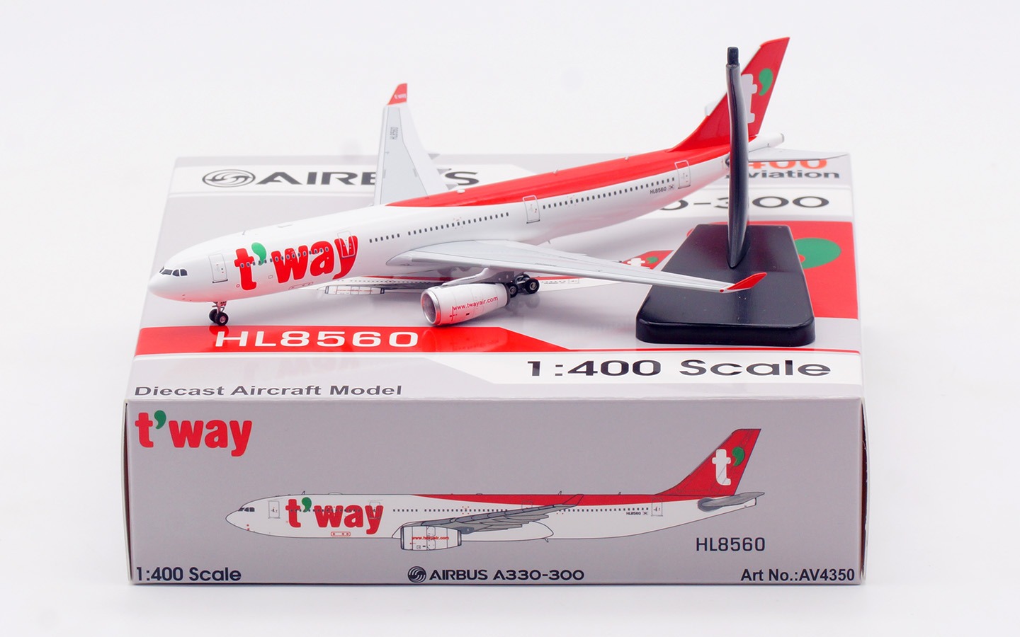 Aviation 400 1:400 T'Way Air HL8560 Airbus A330-300