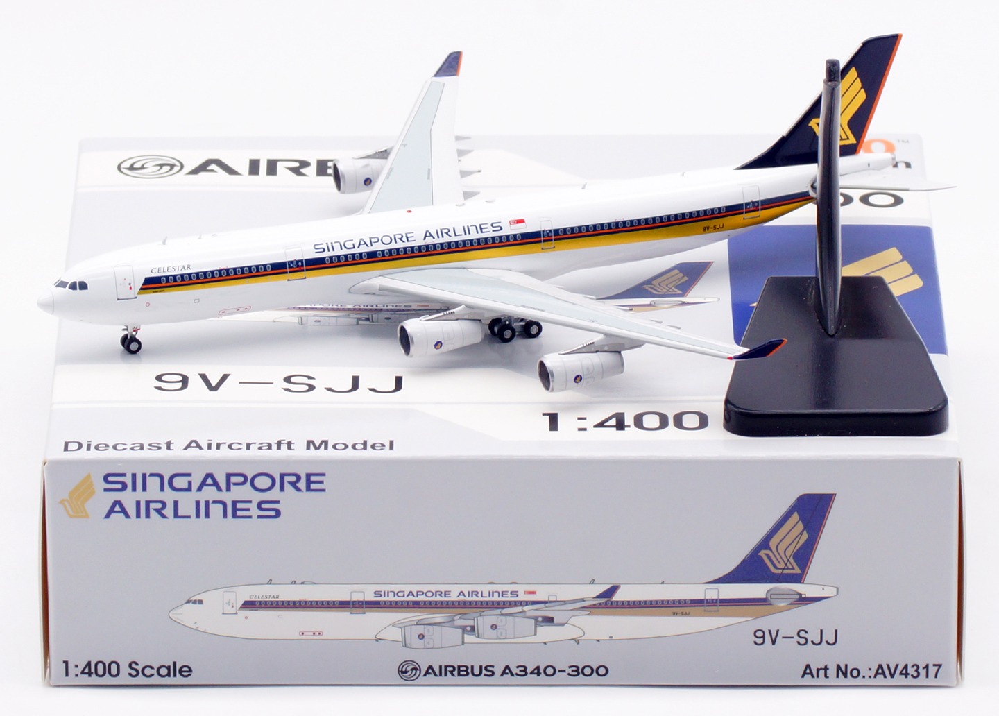 Aviation 400 1:400 Singapore Airlines 9V-SJJ Airbus A340-300