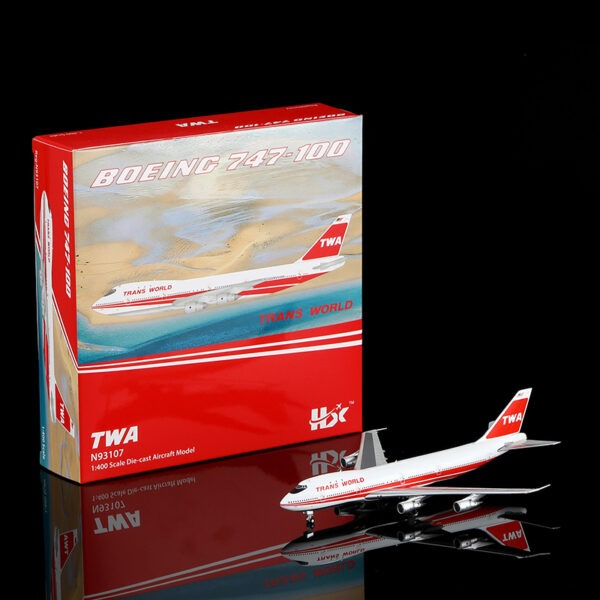 HX Models 1:400 TWA Trans World Airlines N93107 Boeing 747-100 [FLAPS DOWN]