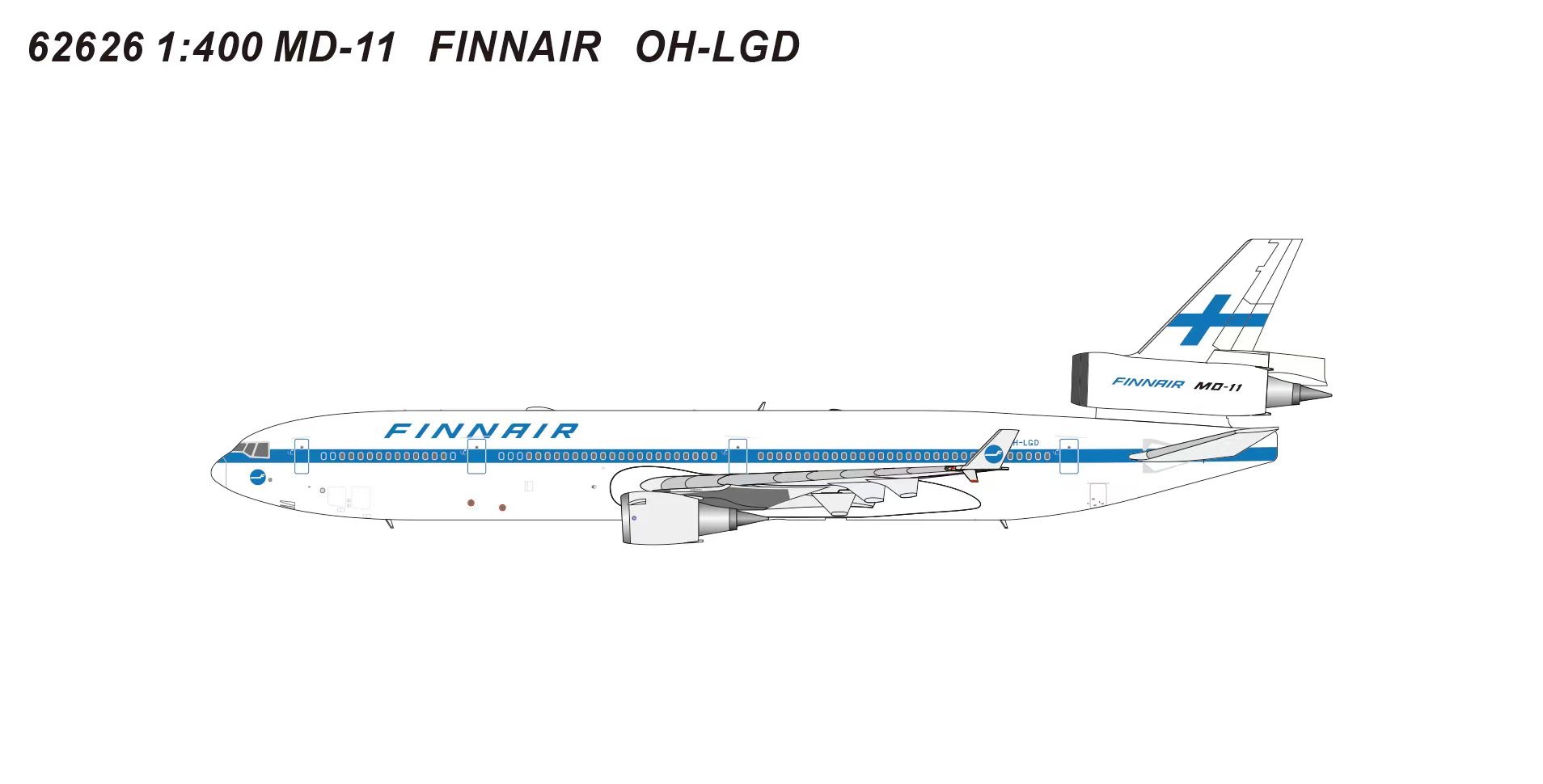 Panda Models 1:400 Finnair OH-LGD McDonnell Douglas MD-11 *** PRE-ORDER DUE DATE UNKNOWN ***