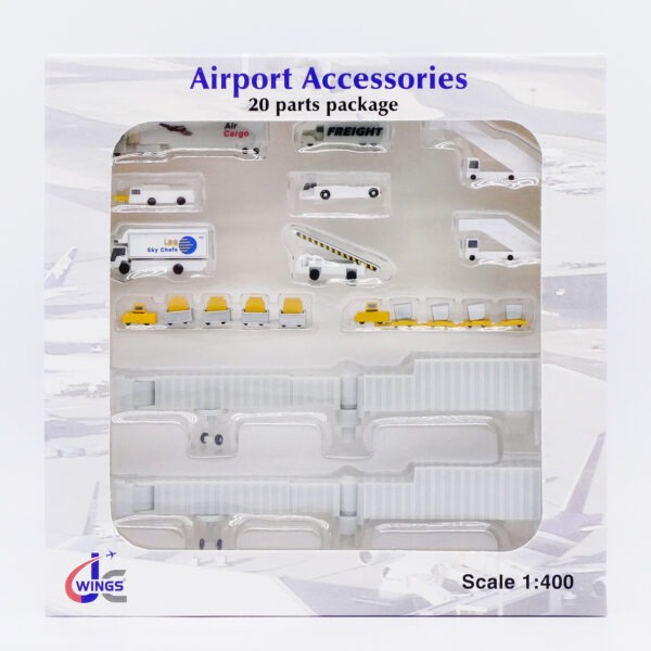 JC Wings 1:400 Airport Accessories 20 Piece GSE Set
