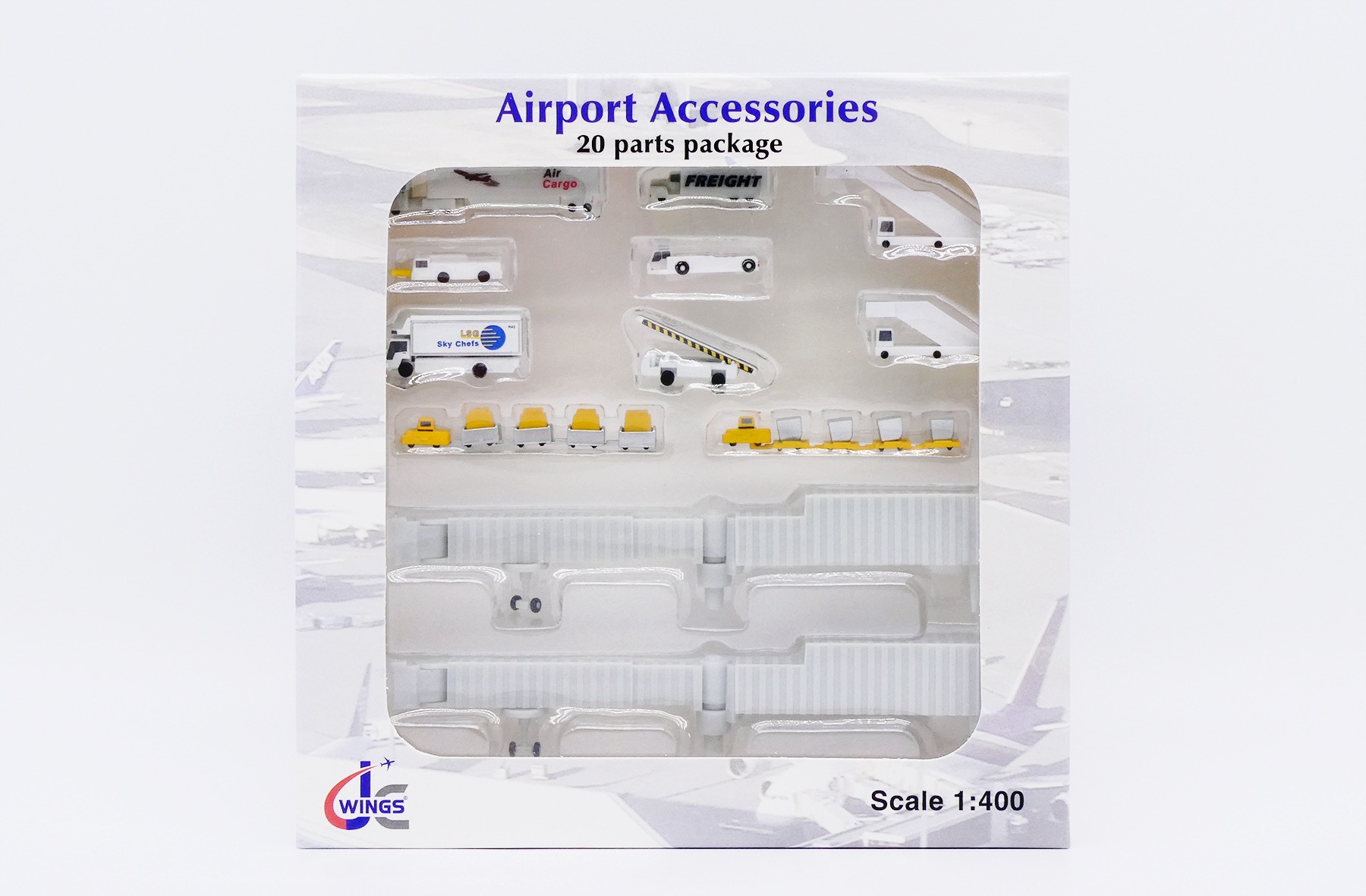 JC Wings 1:400 Airport Accessories 20 Piece GSE Set