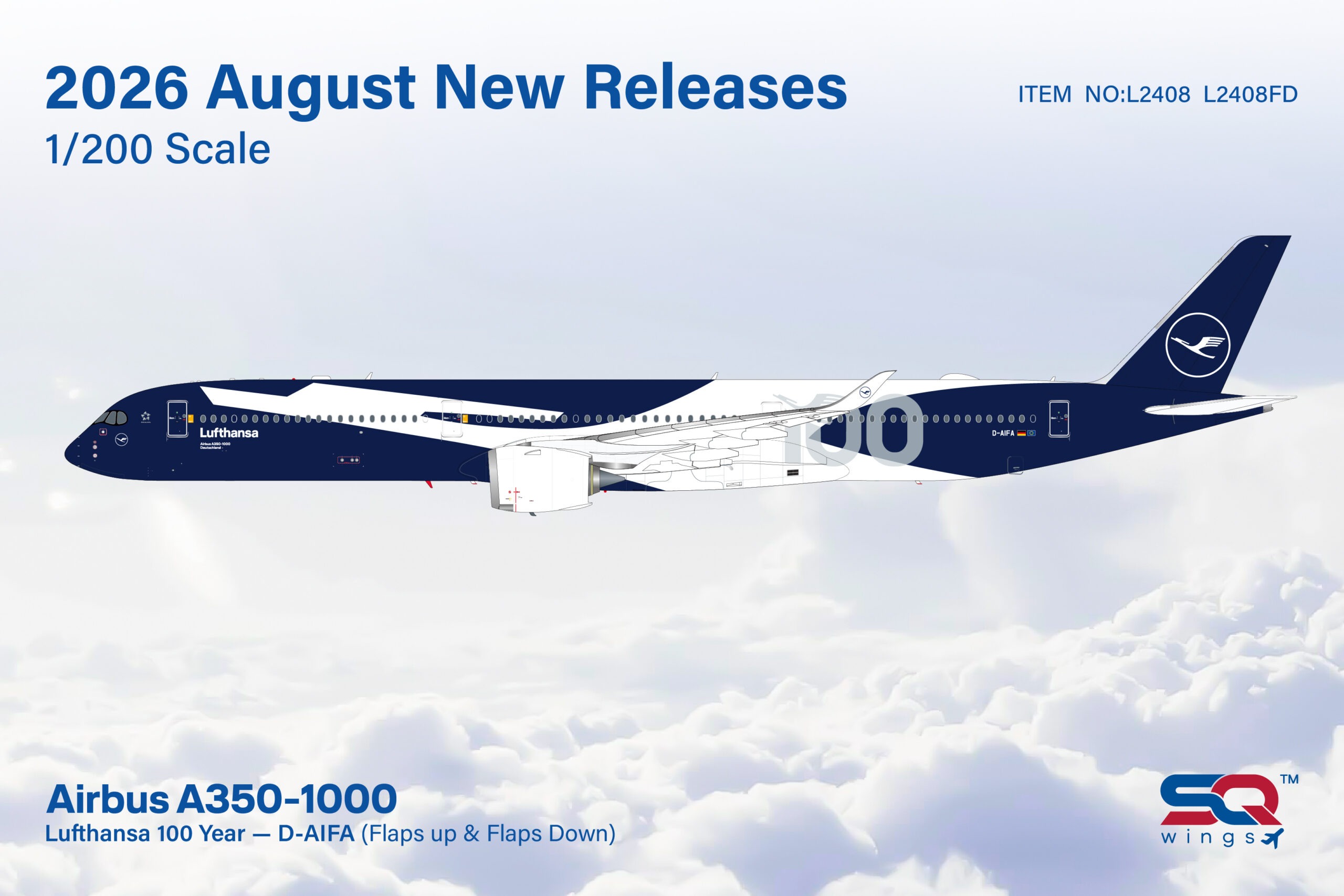 SQ Wings 1:200 Lufthansa D-AIFA Airbus A350-1000 *** PRE-ORDER DUE SEPTEMBER/OCTOBER 2026 ***