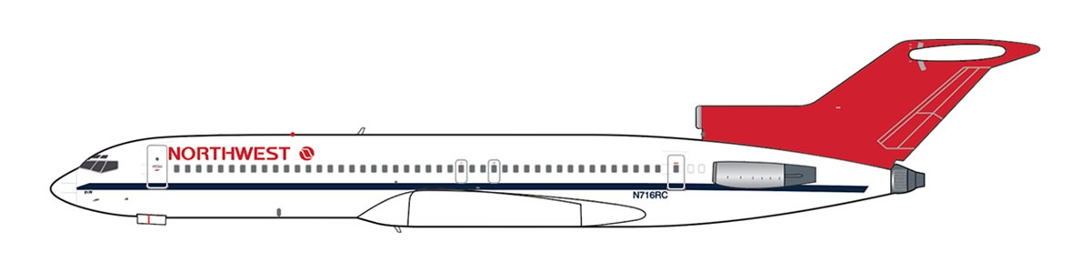 V1 400 1:400 Northwest Airlines N716RC Boeing 727-200 *** PRE-ORDER DUE OCTOBER/NOVEMBER 2026 ***