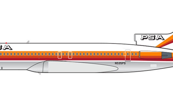 V1 400 1:400 PSA Pacific Southwest Airlines N535PS Boeing 727-200 *** PRE-ORDER DUE OCTOBER/NOVEMBER 2026 ***