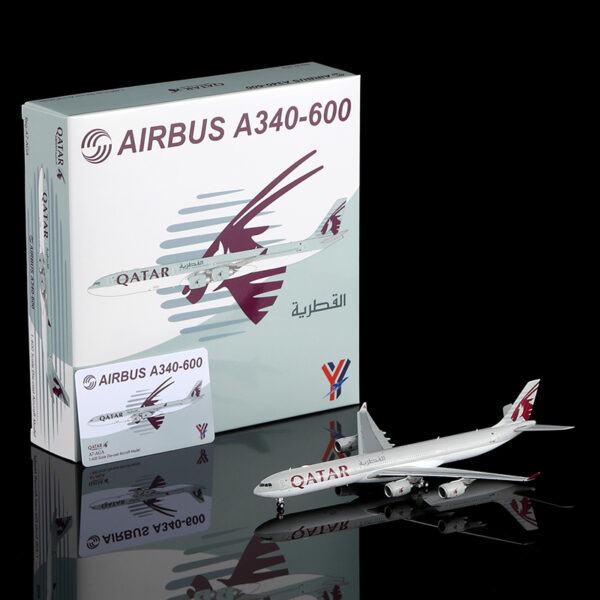 YY Wings 1:400 Qatar Airways A7-AGA Airbus A340-600 [FLAPS DOWN] *** PRE-ORDER DUE OCTOBER/NOVEMBER 2026 ***